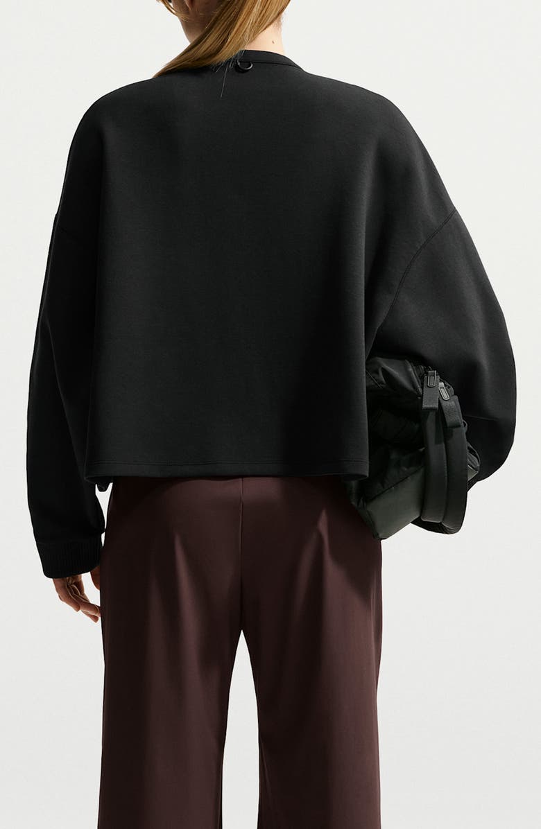 Nike Dri-FIT Oversized Crew-Neck Full-Zip Top, Alternate, color, Black/ Black/ Dark Smoke Grey