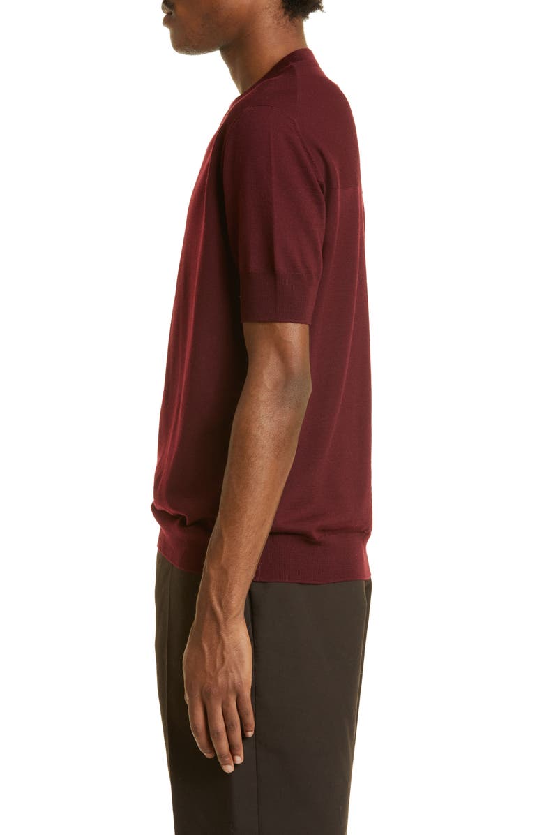 Jil Sander Superfine Merino Wool Short Sleeve Sweater, Alternate, color,