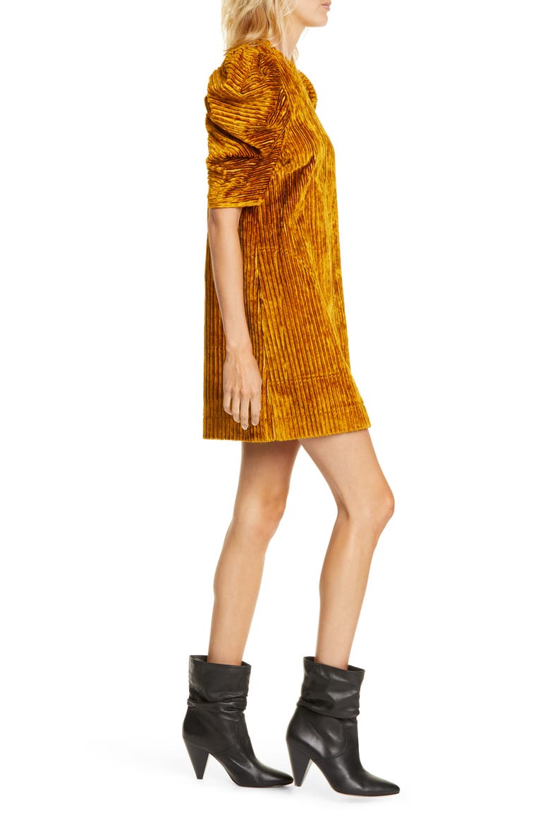 Callahan Corduroy Shift Minidress, Alternate, color, GOLD