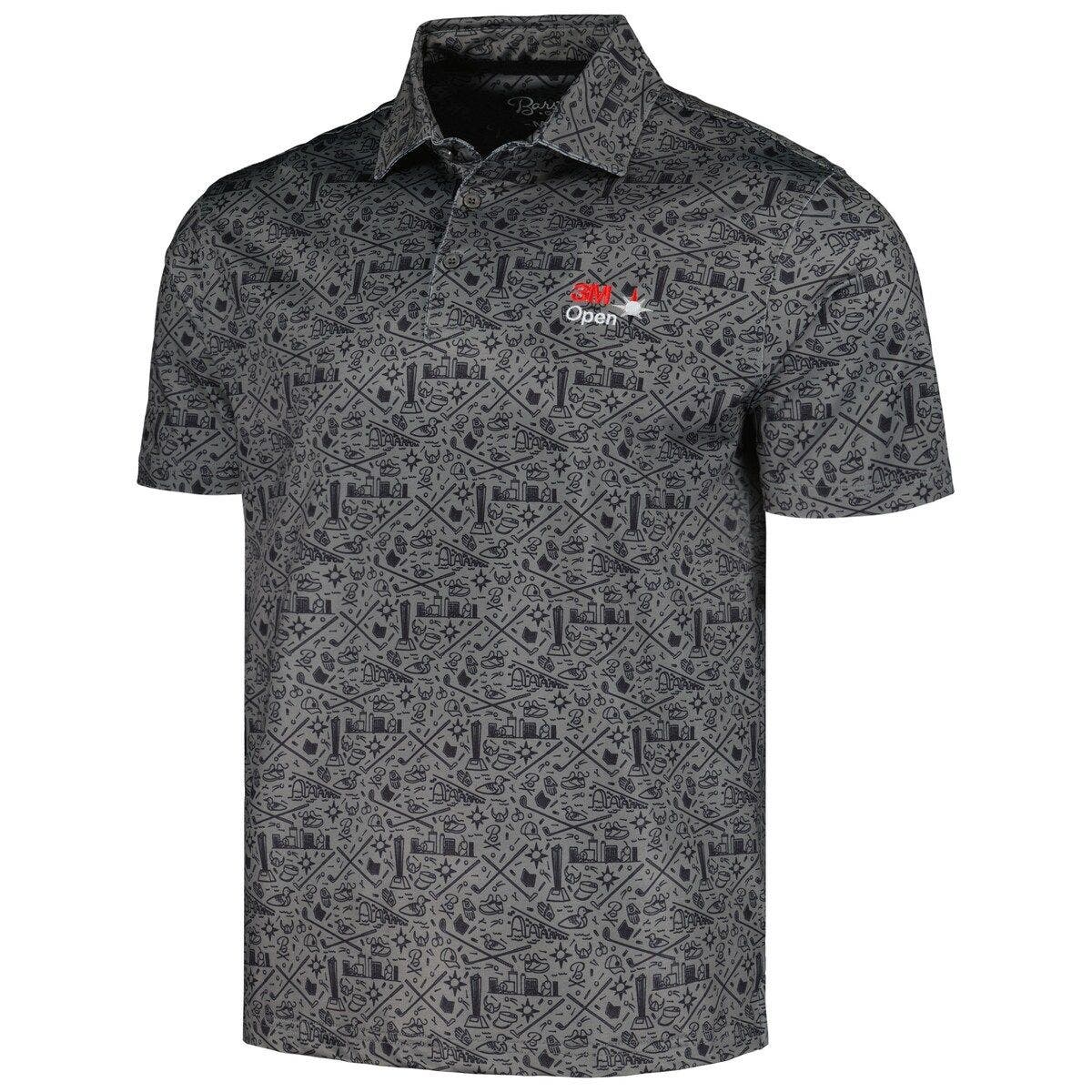 Men's Barstool Golf Black 3M Open Polo - image 2