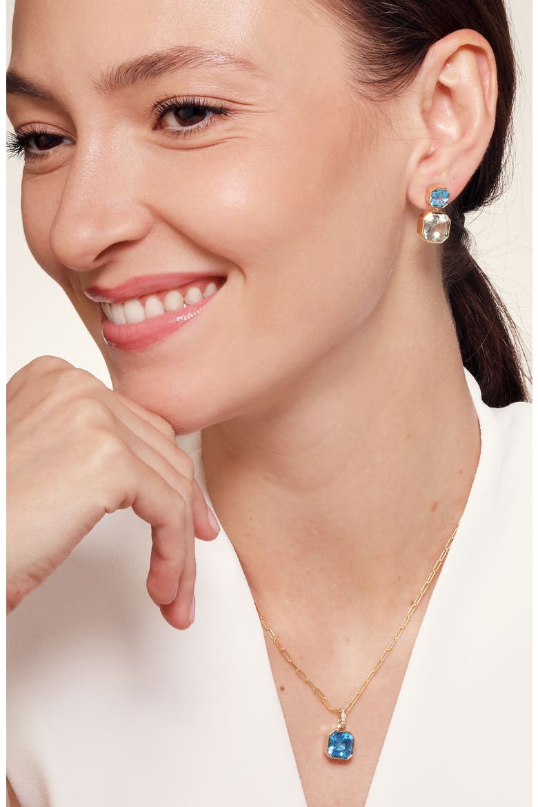 Octagonal Necklace, Alternate, color, Blue Topaz