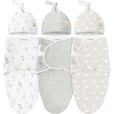 3-Pack Soothe Swaddle Wraps with Knot Hats