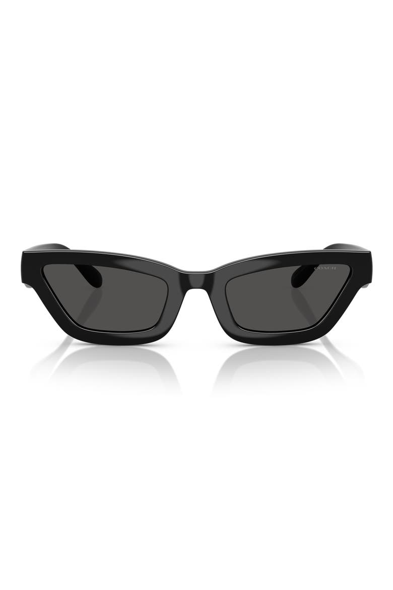 55mm Rectangular Sunglasses, Main, color, BLACK / GREY SOLID