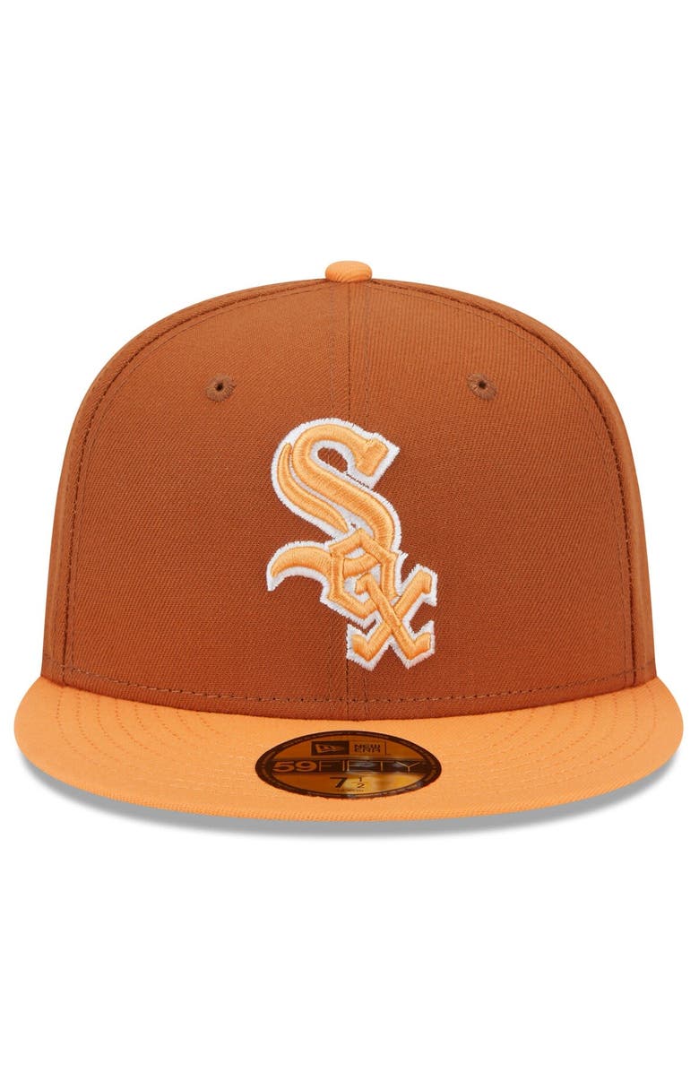New Era Men's New Era Brown/Orange Chicago White Sox Spring Color Basic Two-Tone 59FIFTY Fitted Hat, Alternate, color, Brown