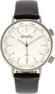 SIMPLIFY Simplify The 3300 Leather-Band Watch