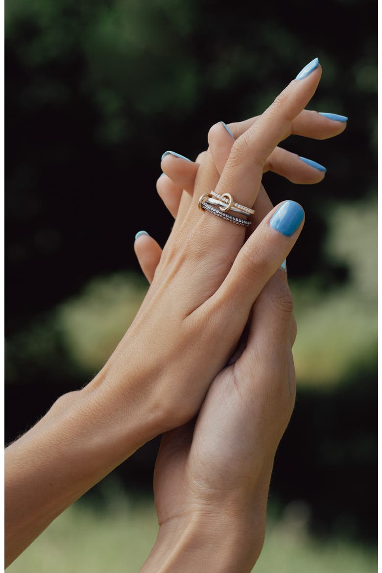 Scorpio Gris Linked Diamond Ring, Alternate, color, SILVER