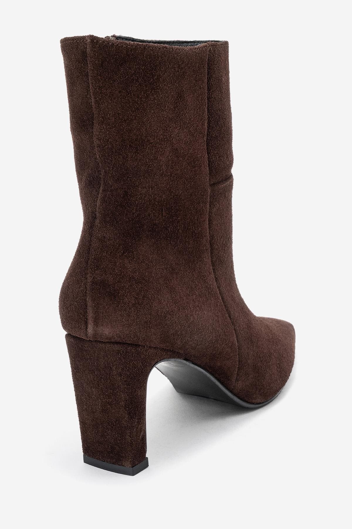 Kyoto Leather Block Heel Boot, Alternate, color, Brown Suede Leather