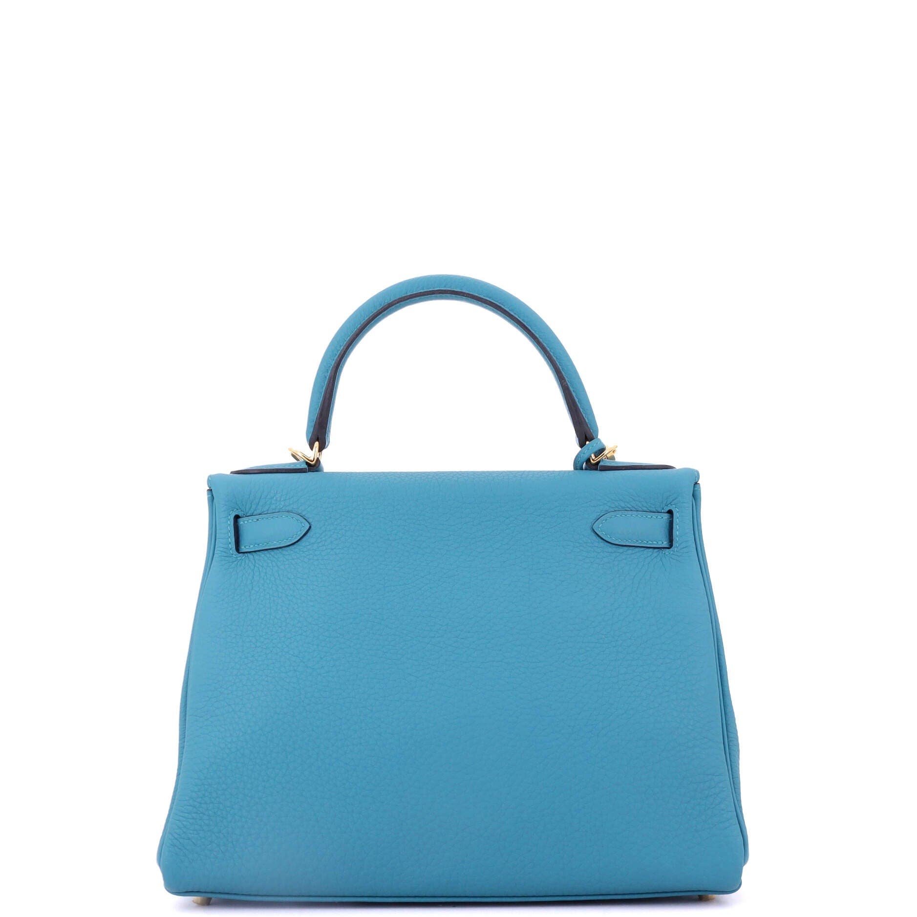 Pre-Owned Hermes Kelly Handbag Blue Togo with Gold Hardware 28, Alternate, color, 