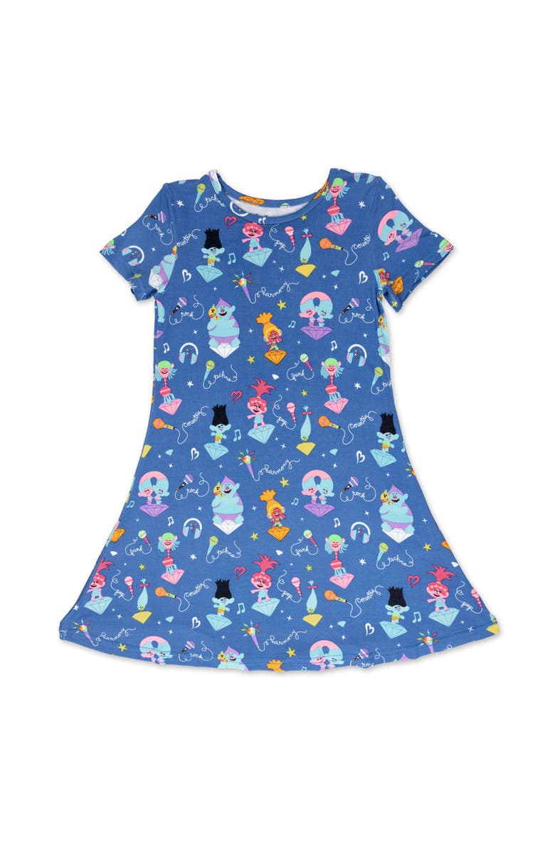 Bellabu Bear Kids' Trolls Music Short Sleeve Dress, Main, color, Trolls Music