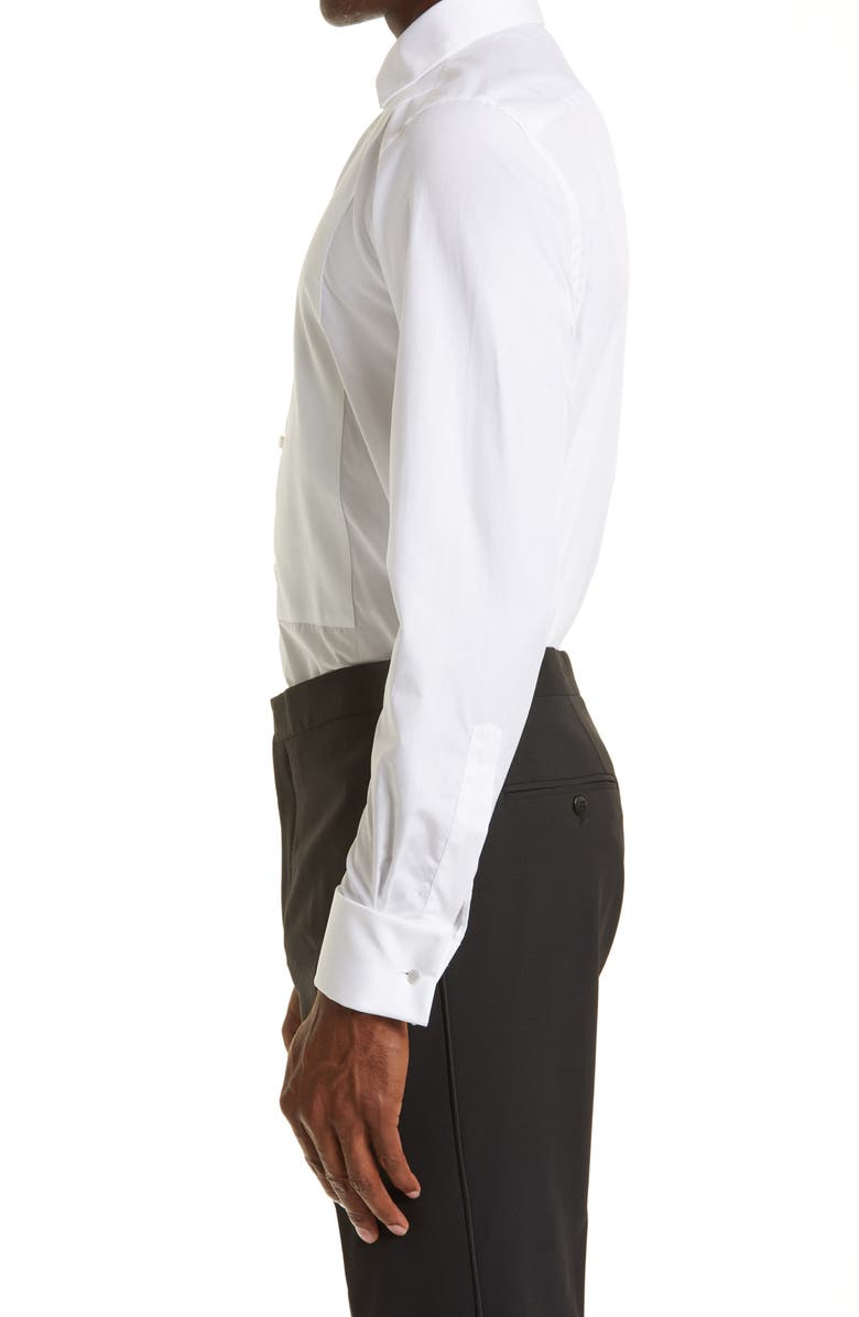 ZEGNA Cotton Tuxedo Shirt, Alternate, color, White