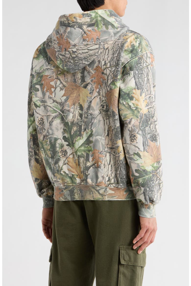 Chaos Appliqué Camouflage Zip Hoodie, Alternate, color, GREEN