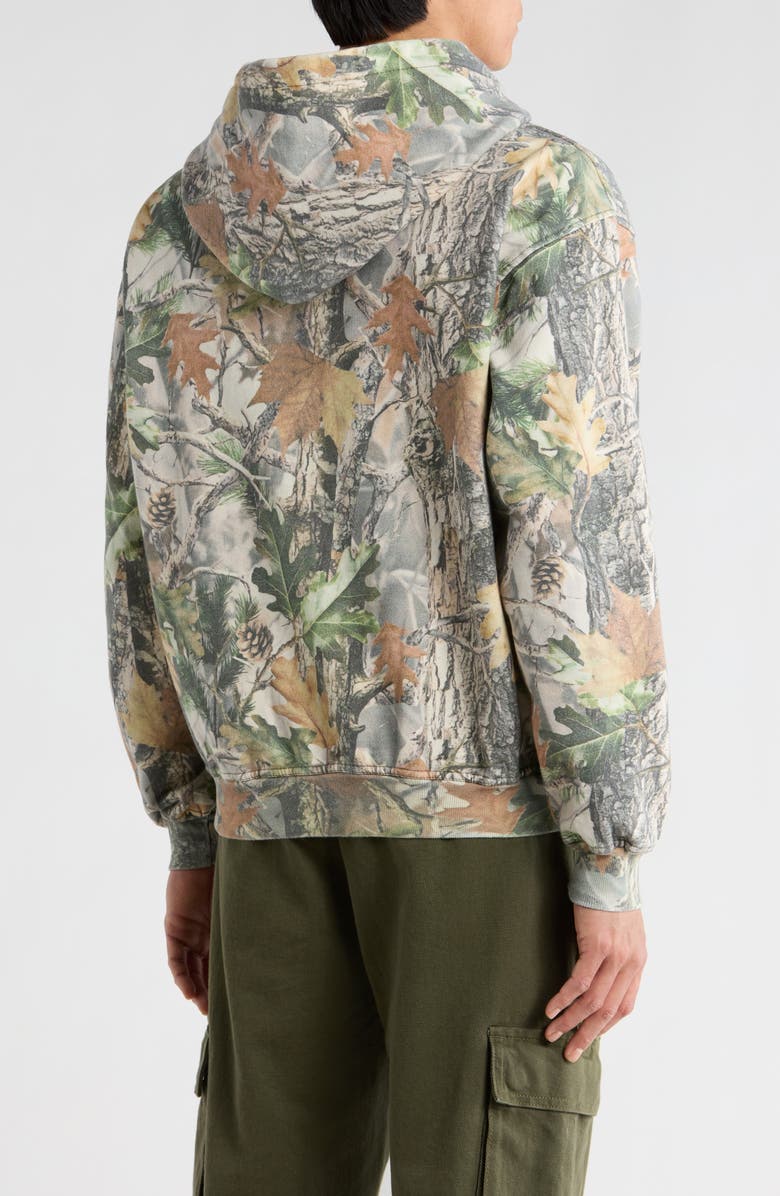 PacSun Chaos Appliqué Camouflage Zip Hoodie, Alternate, color, Green