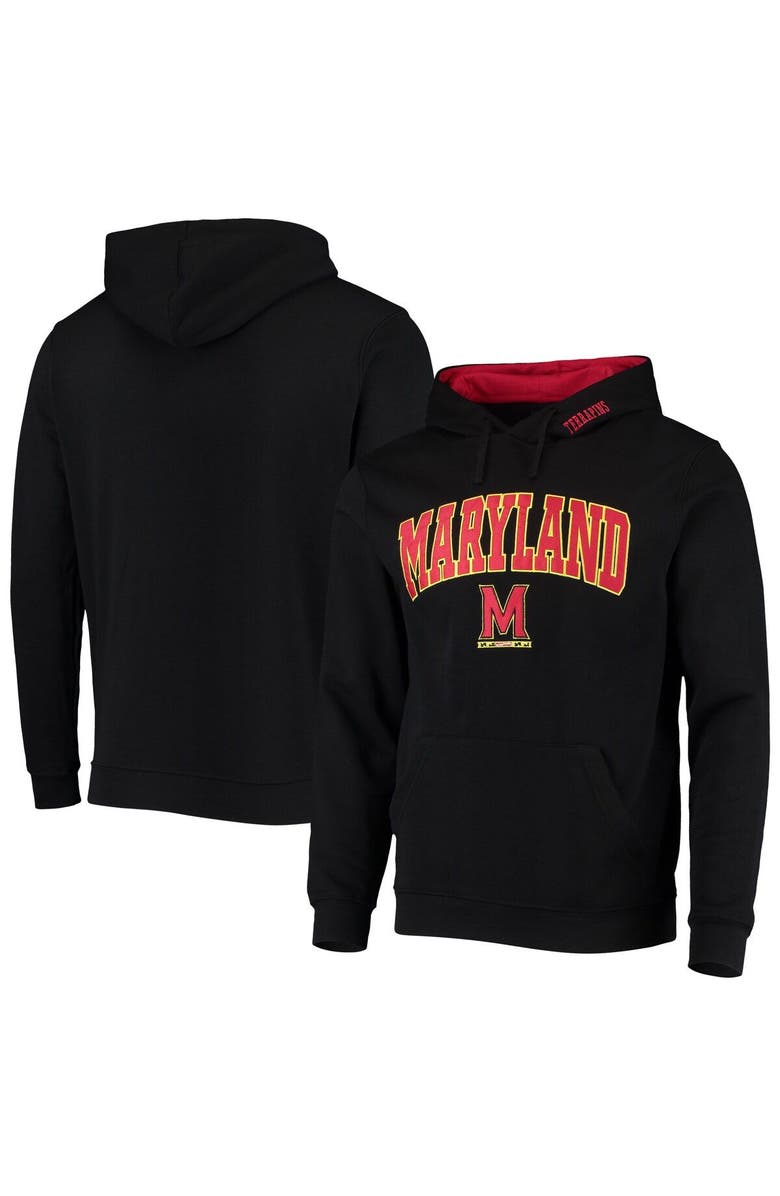 COLOSSEUM Men's Colosseum Black Maryland Terrapins Arch & Logo 3.0 Pullover Hoodie, Main, color, Black