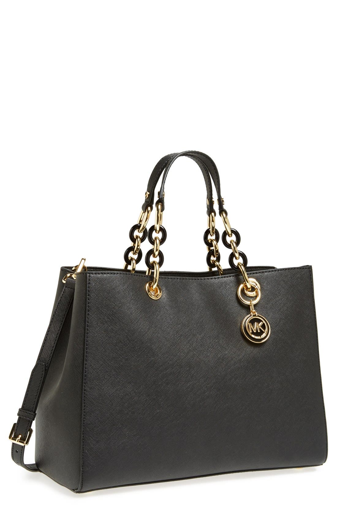 MICHAEL Michael Kors 'Large Cynthia' Saffiano Leather Satchel, Main, color, 