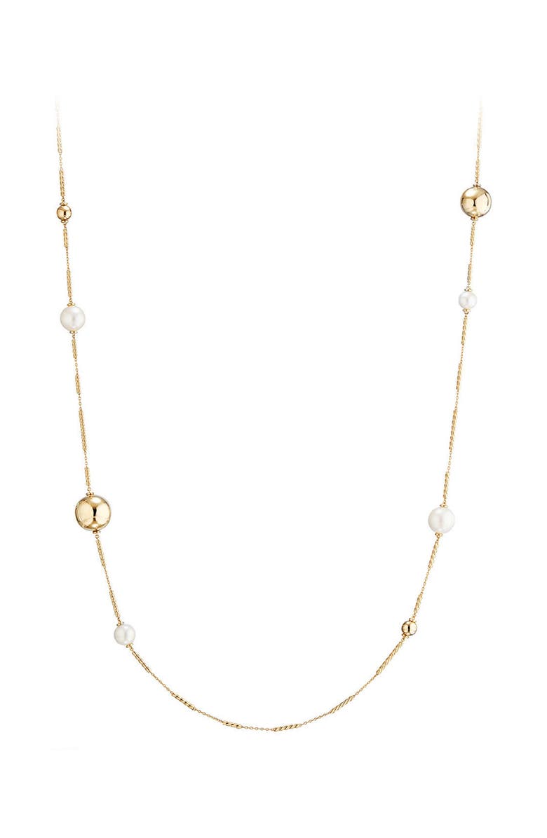 David Yurman Solari Long Station Necklace with Pearls in 18K Gold, Main, color,