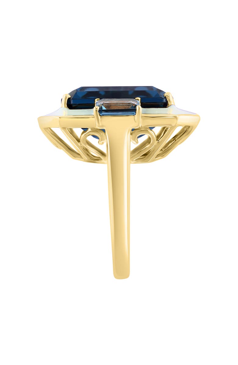 EFFY 14K Yellow Gold Diamond London Blue Topaz Ring - 0.01 ctw., Alternate, color, 