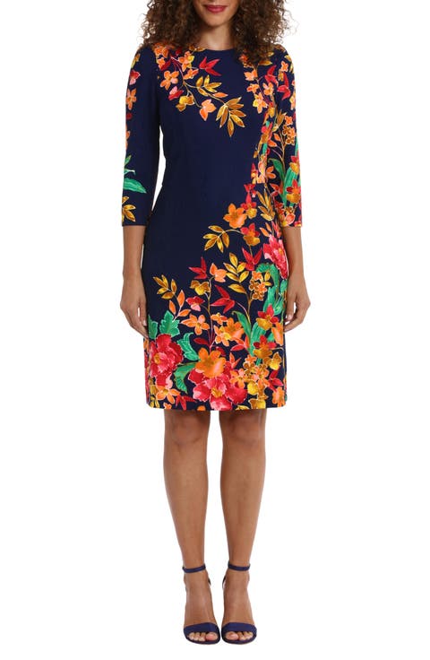Floral Scuba Sheath Dress