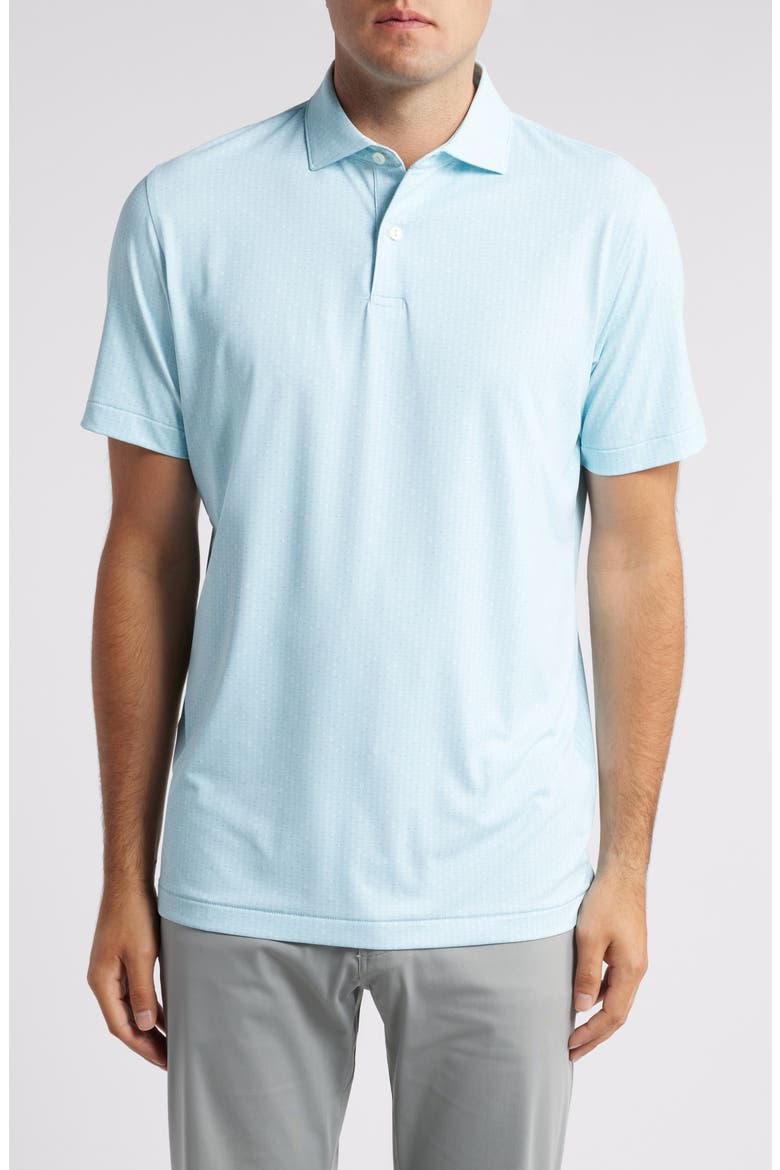 Harmon Tailored Fit Geo Print Performance Golf Polo, Main, color, CAPRI BREEZE