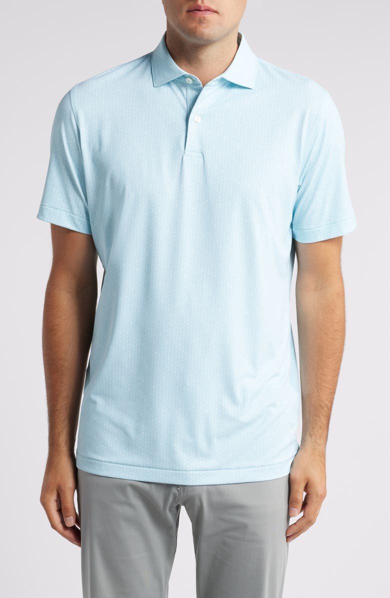 Peter Millar Harmon Tailored Fit Geo Print Performance Golf Polo, Main, color, 