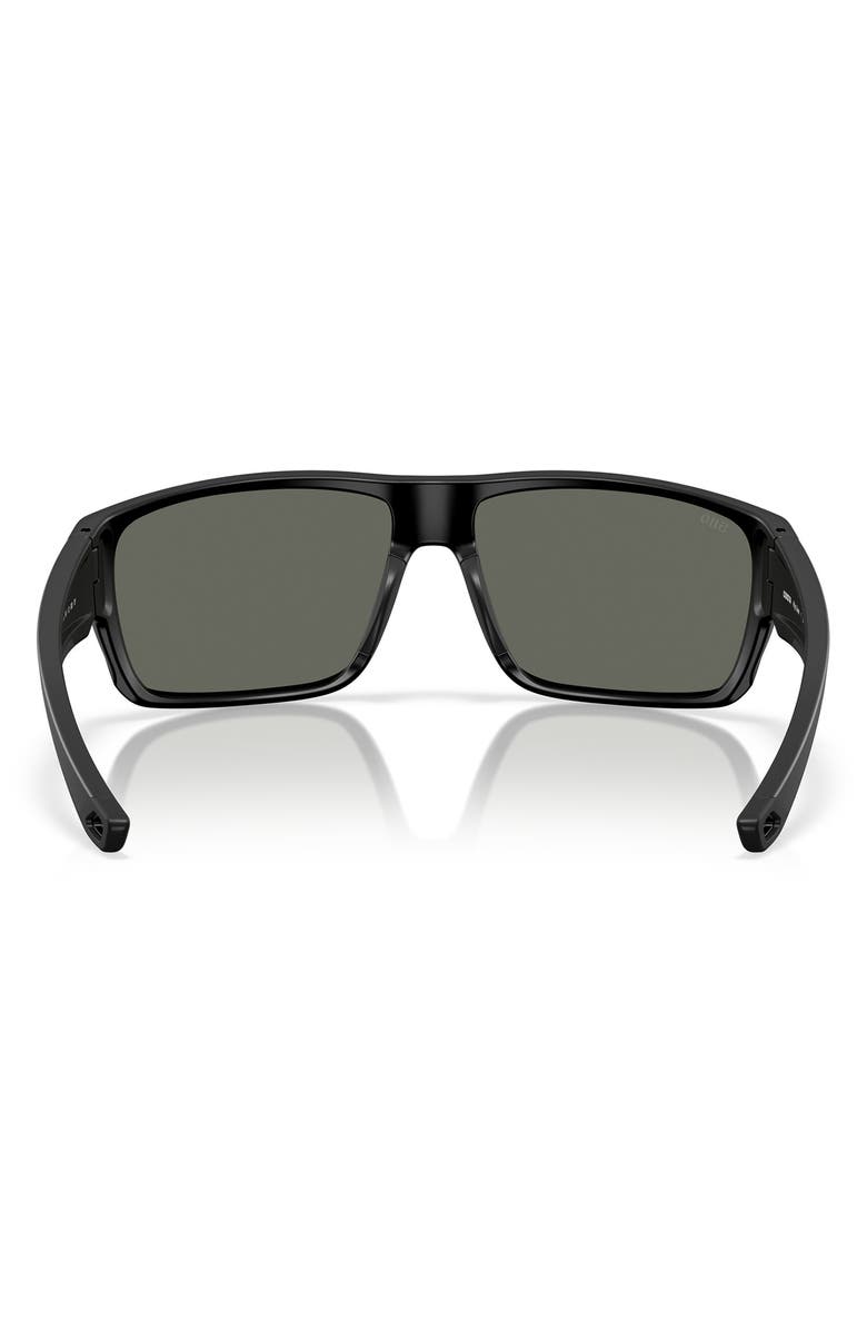 Costa Del Mar 64mm Polarized Rectangular Sunglasses, Alternate, color, Matte Black/ Gray