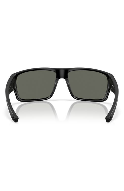 Costa Del Mar 64mm Polarized Rectangular Sunglasses In Matte Black/gray
