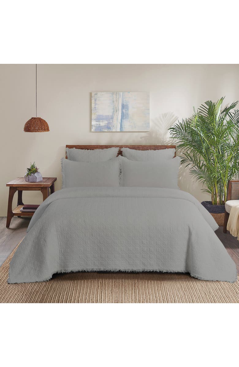 C&F Home Trellis Cotton Quilt Set  - Reversible and Machine Washable, Main, color, Grey