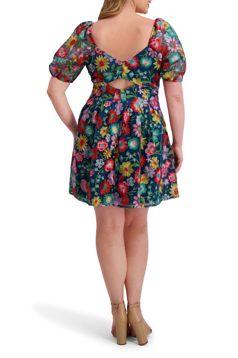 Floral Print Fit & Flare Minidress, Alternate, color, MULTI