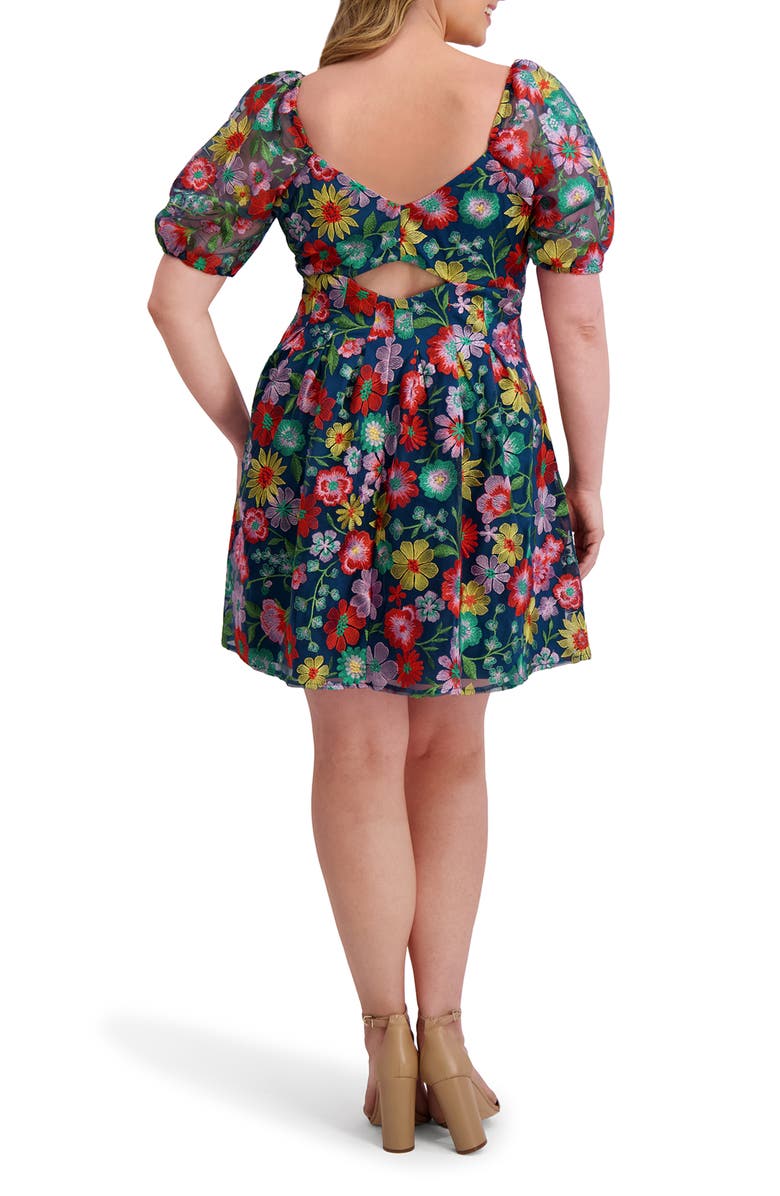 Kensie Floral Print Fit & Flare Minidress, Alternate, color, Multi