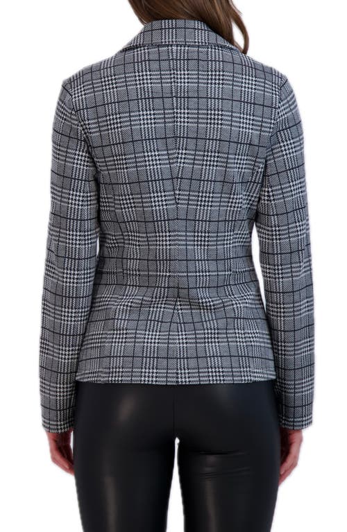 Ookie & Lala Houndstooth Plaid Zip Moto Jacket