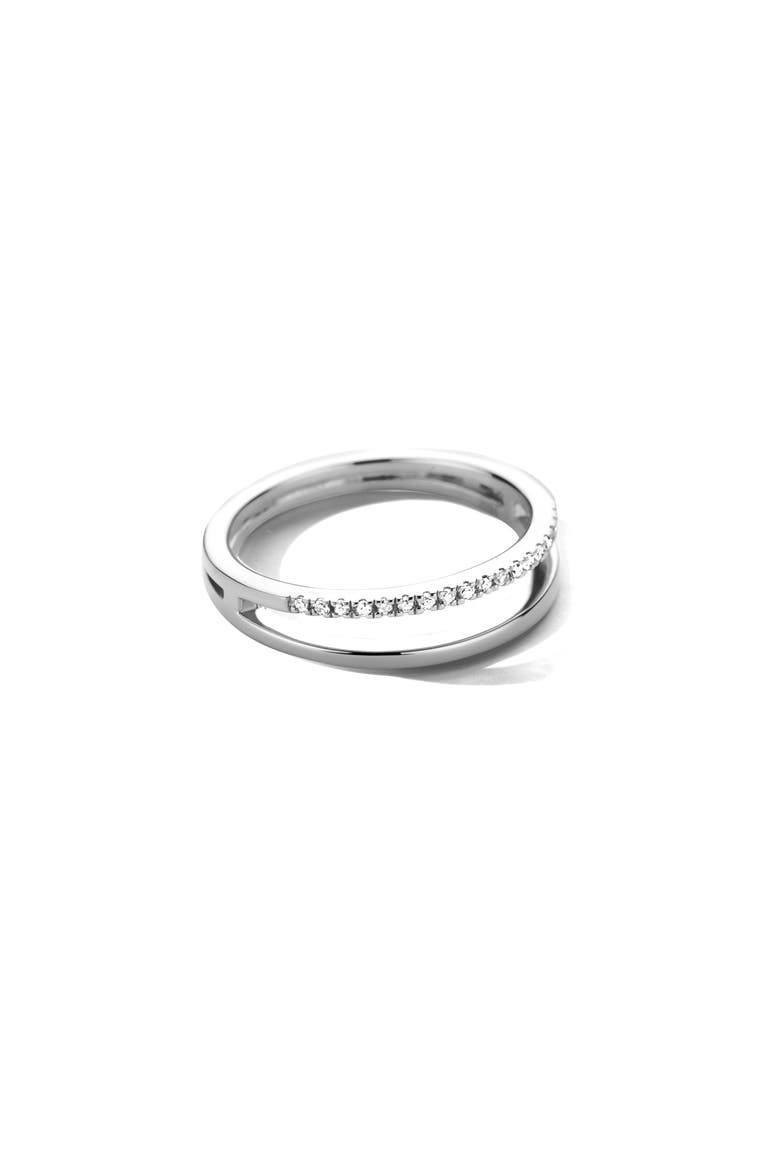 Duo Diamond Ring |  18 natural diamonds | 925 Sterling Silver | Ring | 7 | White Rhodium, Main, color, White Rhodium