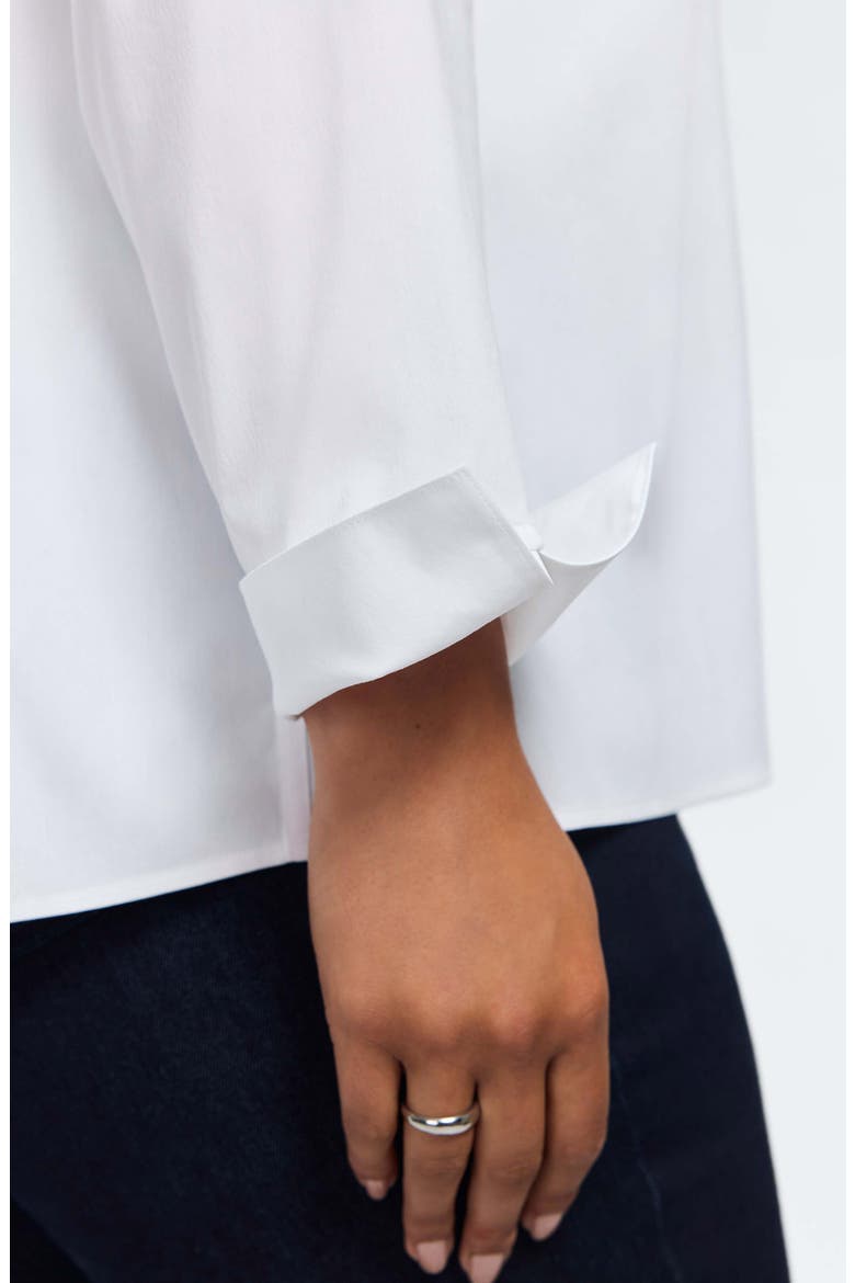 Agnes Non-Iron Long Sleeve Blouse, Alternate, color, WHITE