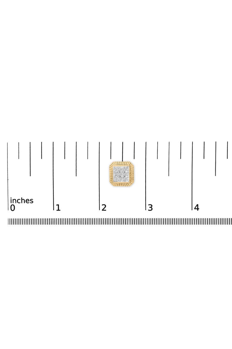 10K Yellow Gold Plated Silver 1/6 Cttw Diamond Textured Halo Stud Earrings, Alternate, color, Yellow