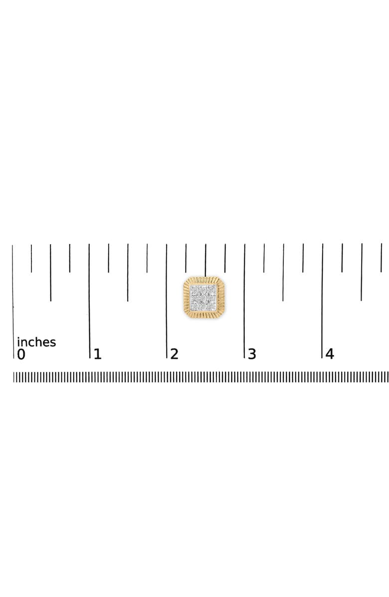 Haus of Brilliance 10K Yellow Gold Plated Silver 1/6 Cttw Diamond Textured Halo Stud Earrings, Alternate, color, Yellow