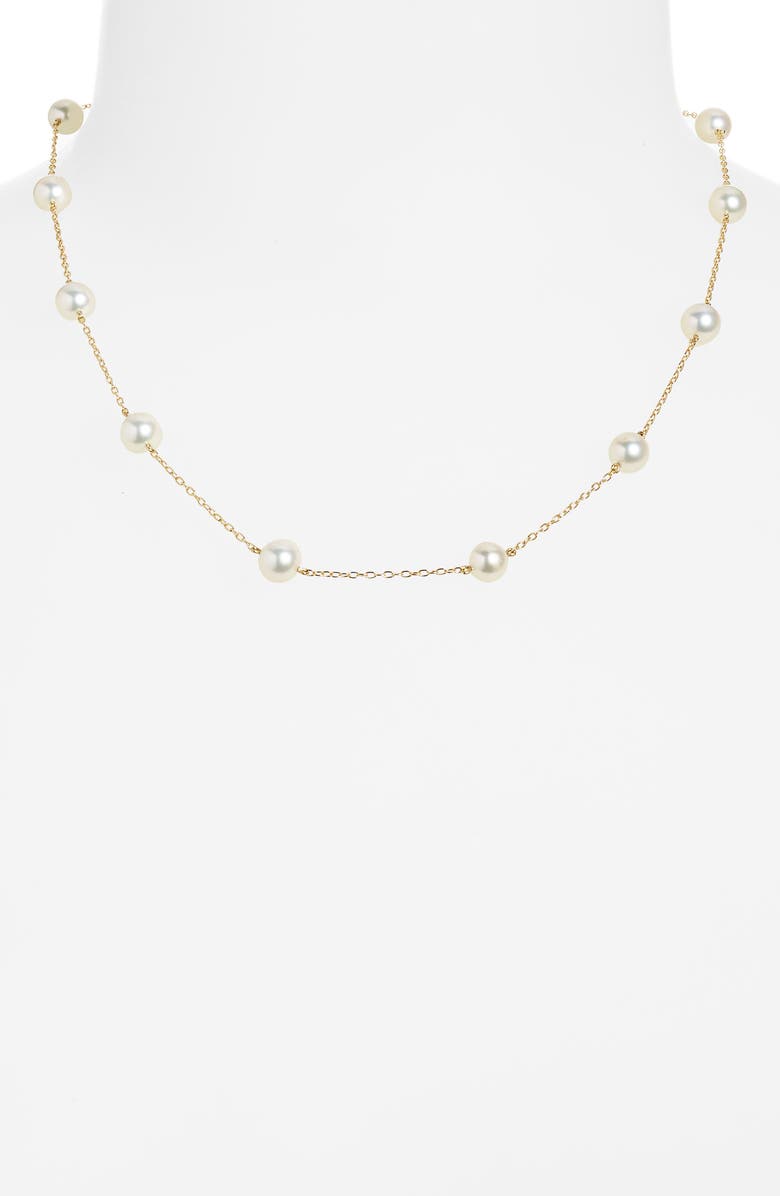 Mikimoto Genuine Ayoka Pearl Station Necklace, Alternate, color, 