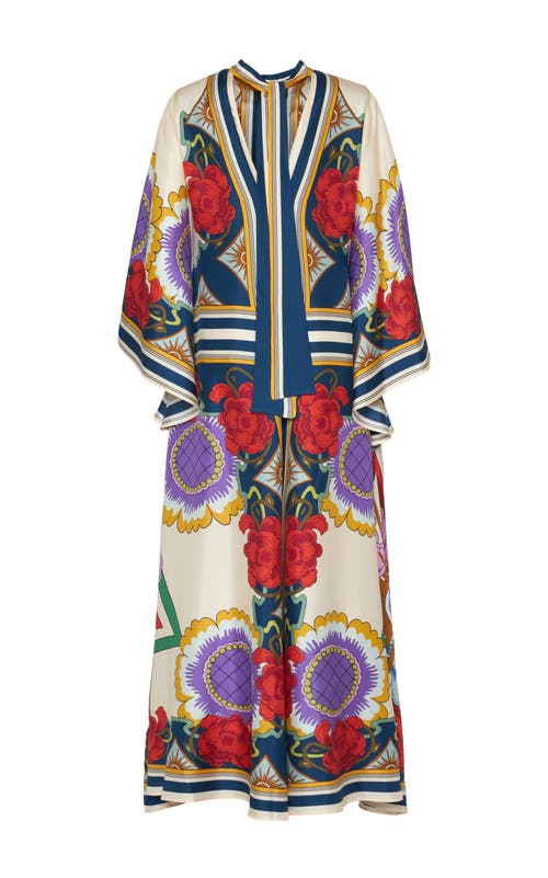 La Doublej La Double J Foulard Liberty Printed Magnifico Dress In Taormina Placée Rust