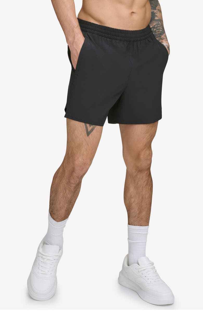 DKNY Hybrid Volley Swim Trunks, Main, color, Black