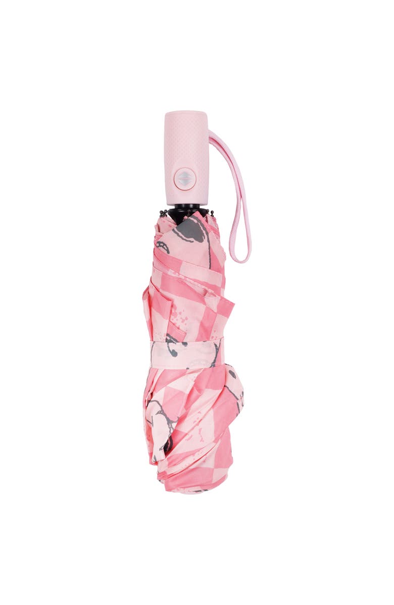 PEANUTS Checker Umbrella, Alternate, color, Pink