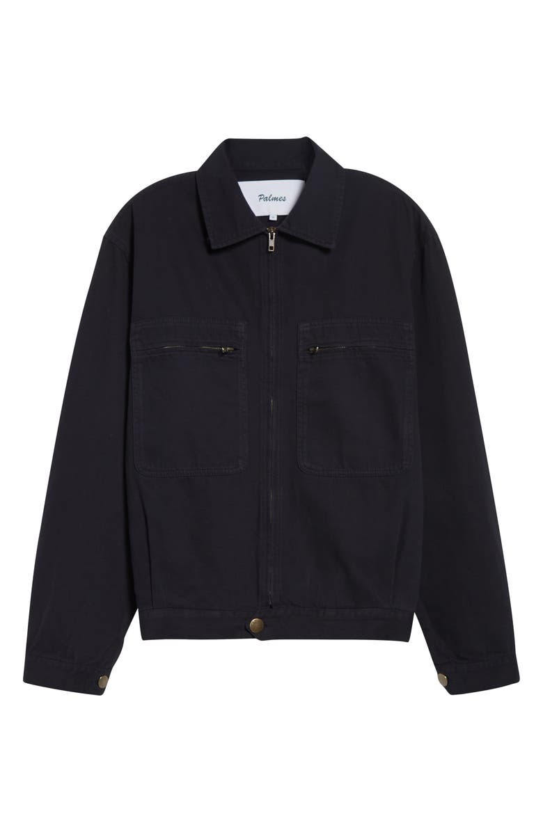 PALMES Cotton Zip Worker Jacket, Main, color, Black