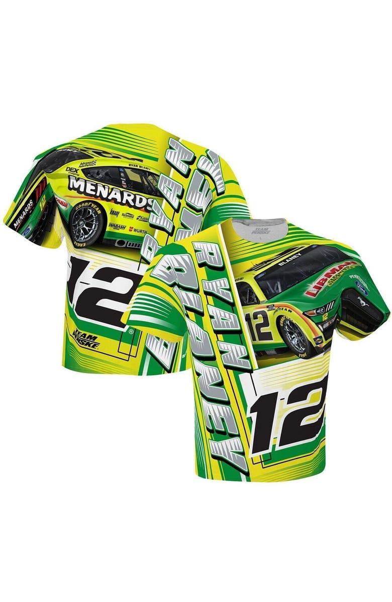 TEAM PENSKE Men's Team Penske White Ryan Blaney Menards Sublimated Dynamic Total Print T-Shirt, Alternate, color, 