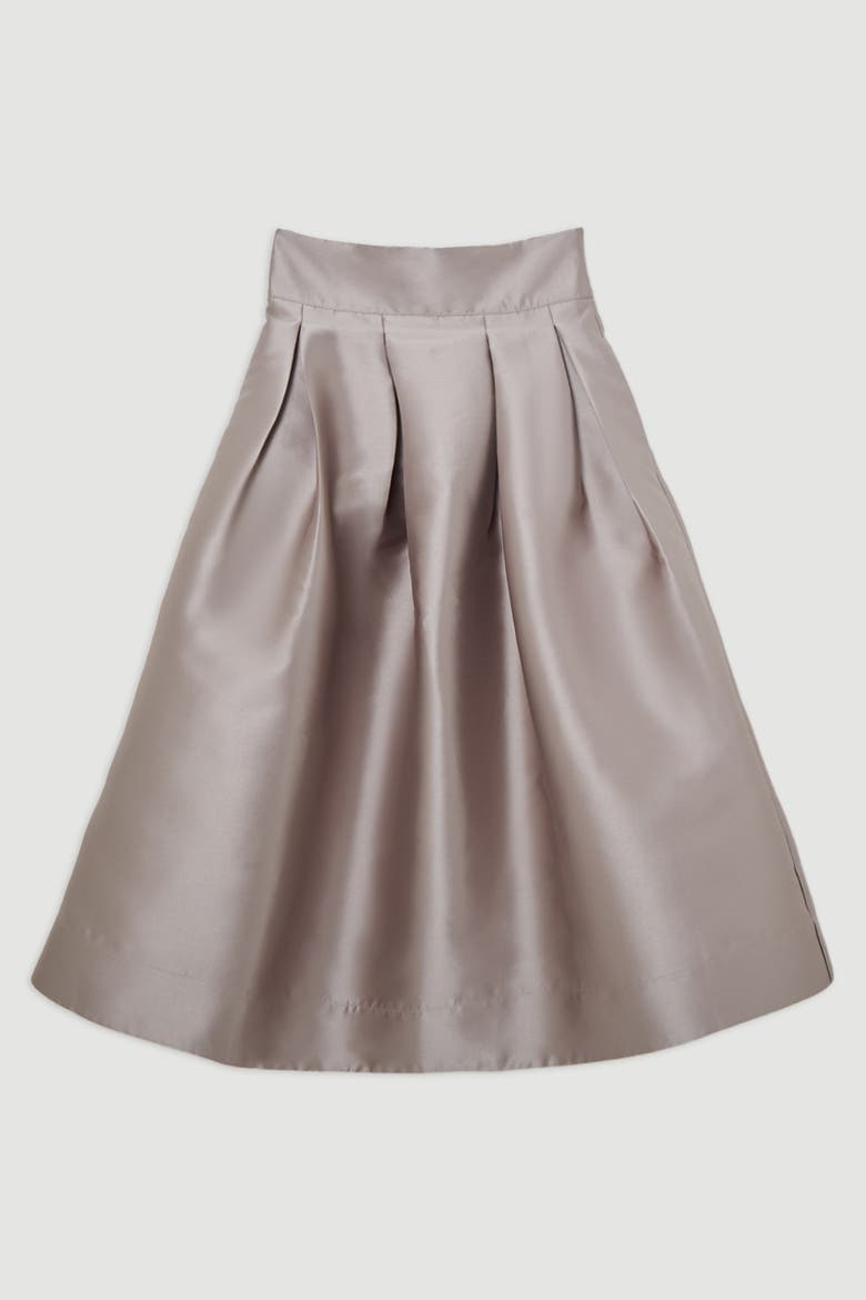 Twill Woven Prom Maxi Skirt, Alternate, color, Bronze
