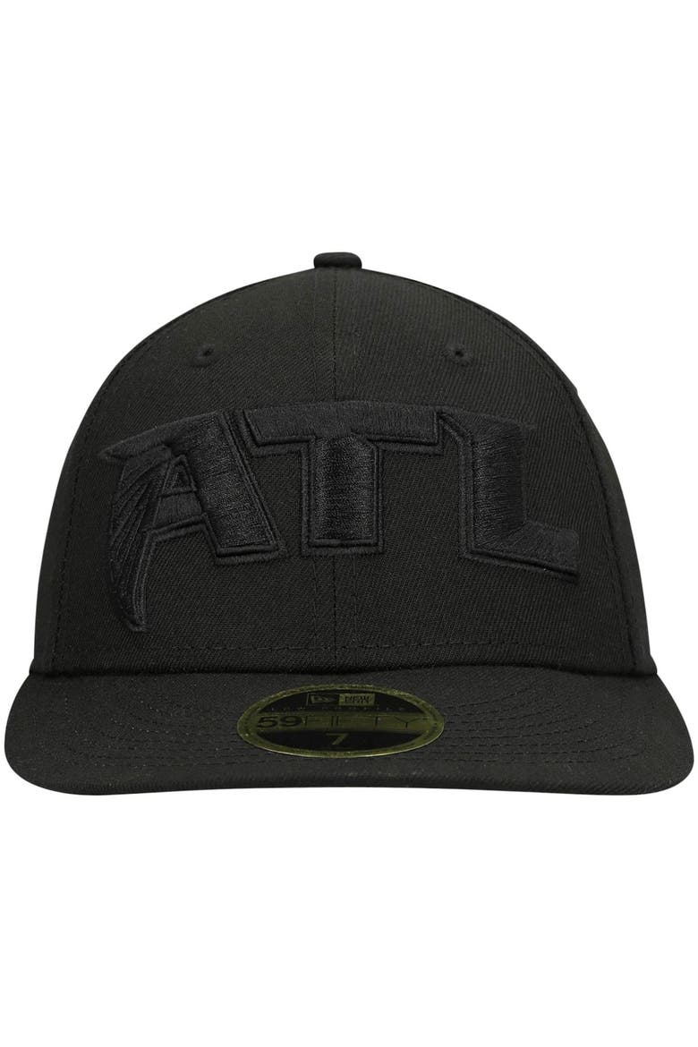 Men's New Era Black Atlanta Falcons Alternate Logo Black on Black Low Profile 59FIFTY II Fitted Hat, Alternate, color, Black