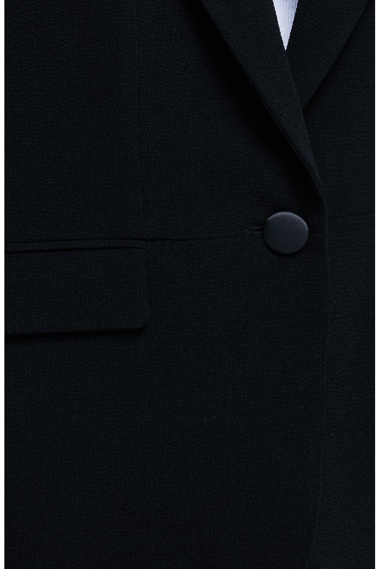 Megan One-Button Crepe Blazer, Alternate, color, BLACK