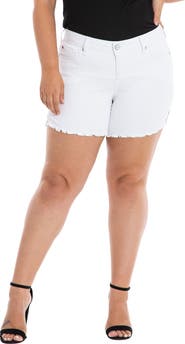 SLINK Jeans Frayed Hem Side Vent Shorts