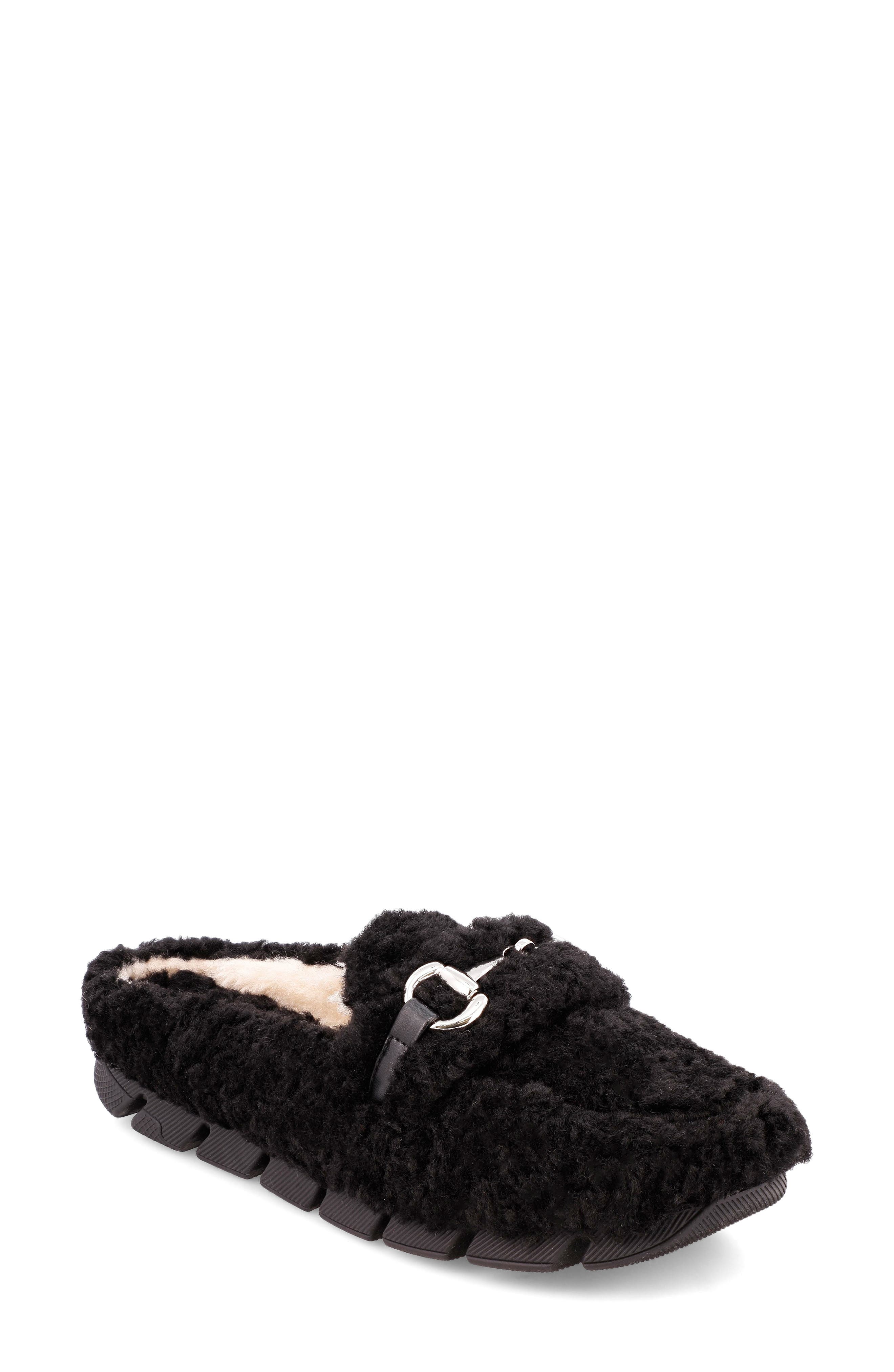 MIA Cocoa Faux Shearling Slipper, Main, color, Black