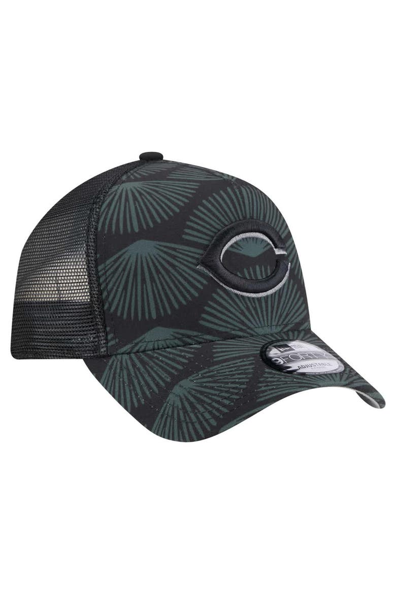 Men's New Era  Black Cincinnati Reds 9FORTY A-Frame Trucker Adjustable Hat, Alternate, color, Black