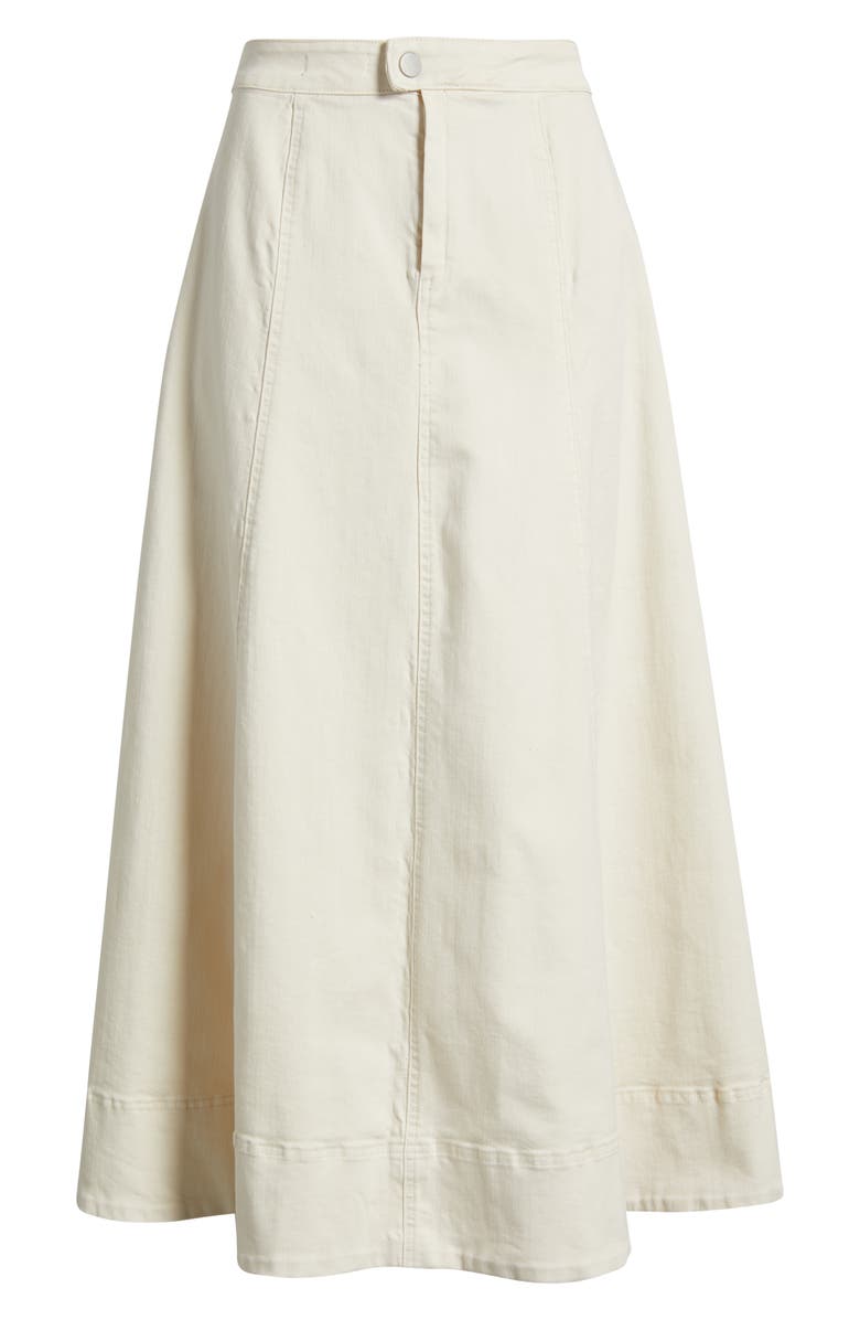 1.STATE Front Slit Denim Midi Skirt, Alternate, color, New Ivory