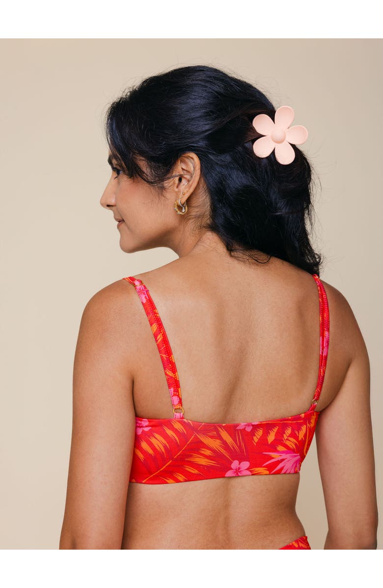 Kitty and Vibe Bandeau With Piping Bikini Top, Alternate, color, Maui