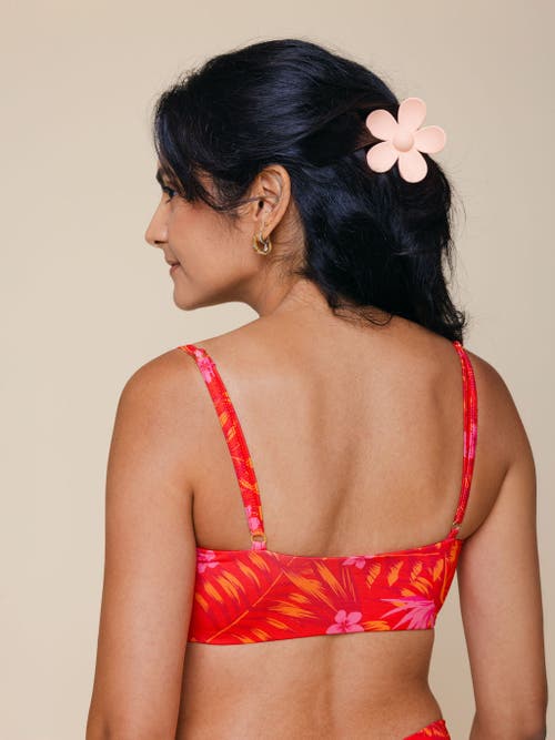 Kitty And Vibe Bandeau With Piping Bikini Top In Orange