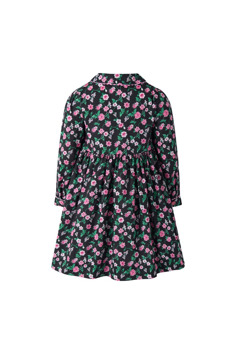Floral Smocked Button Front Dress, Alternate, color, Black