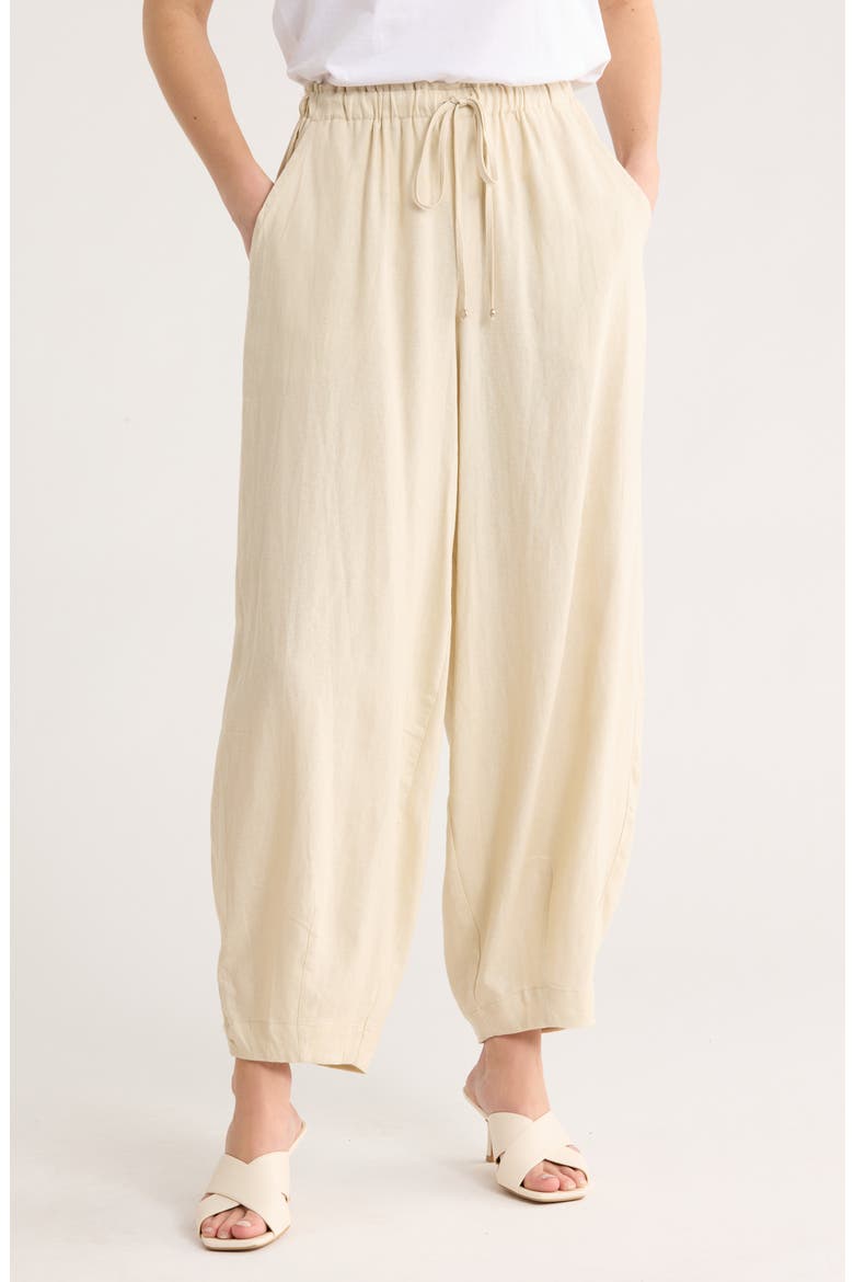 Harem Linen Blend Pants, Main, color, NATURAL